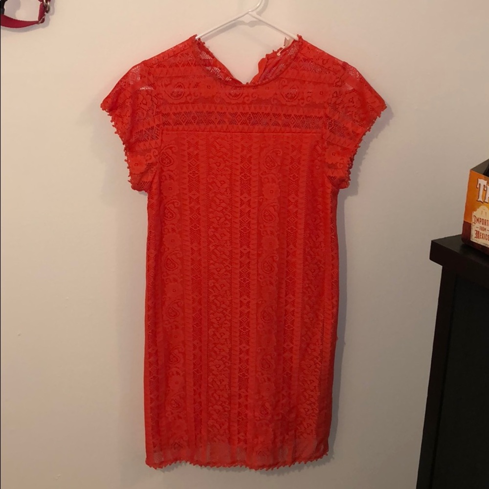 Francesca’s Miami Orange Lace Dress Mini